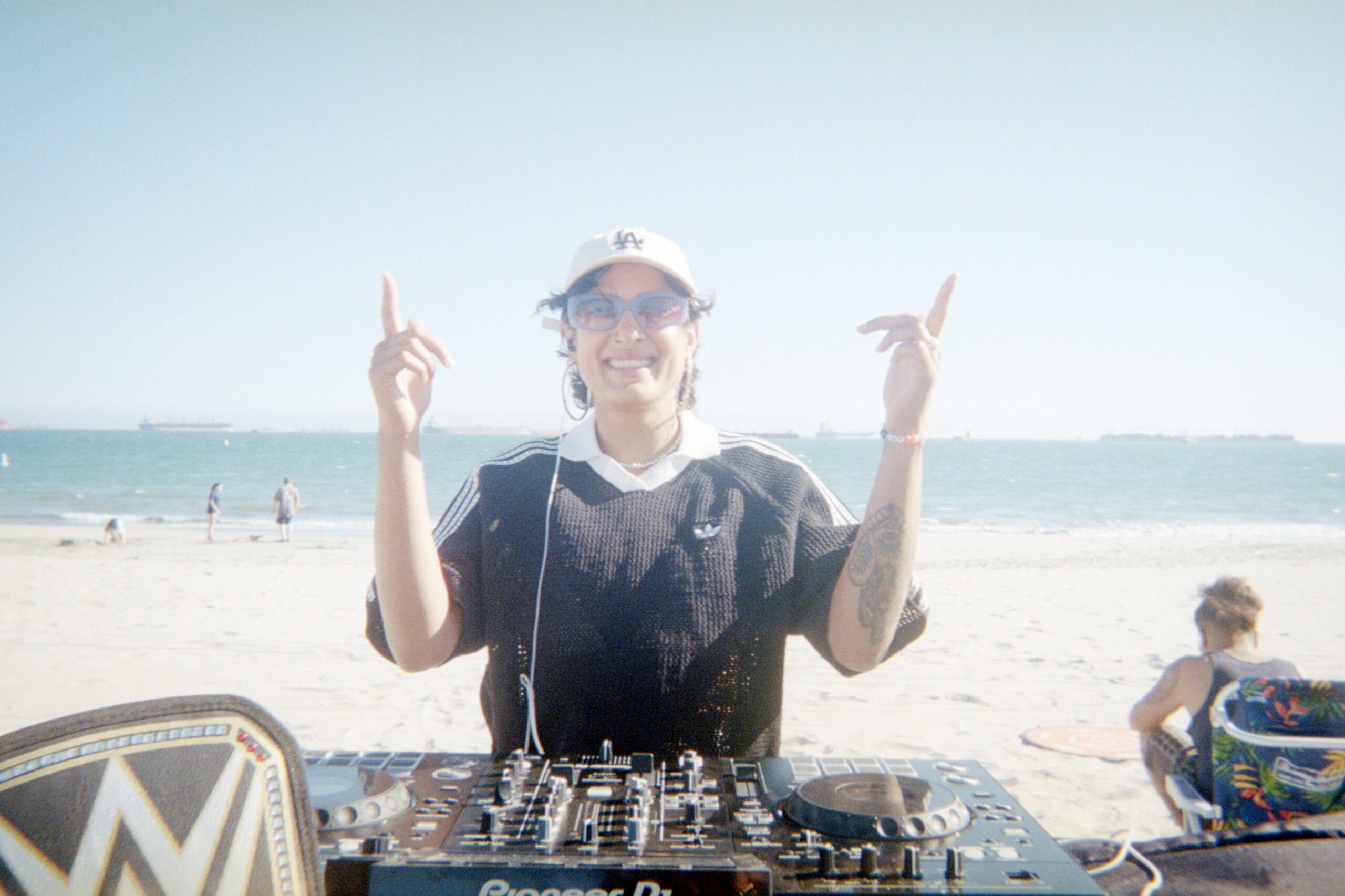 Sunset Sessions on film, hands up at the decks