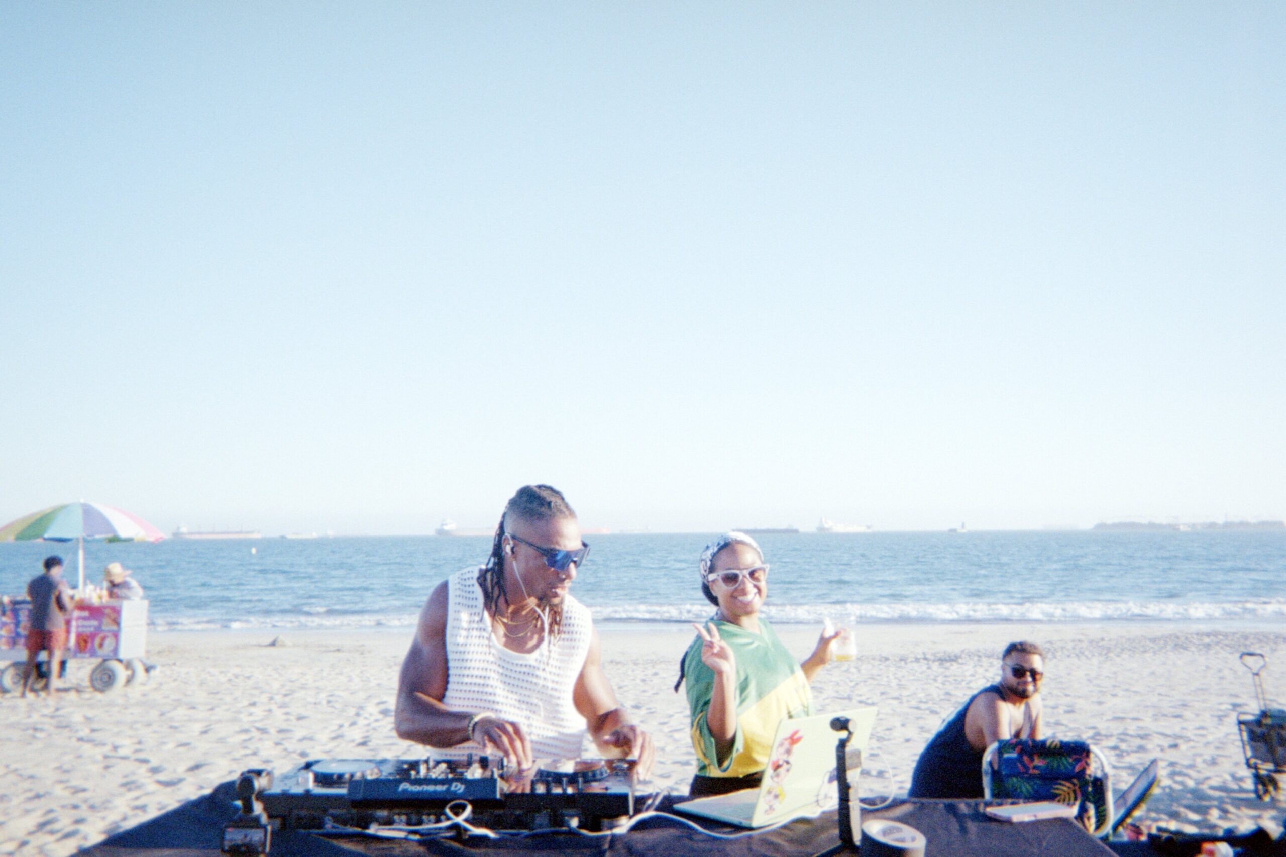 Sunset Sessions on film, the DJ on the sand